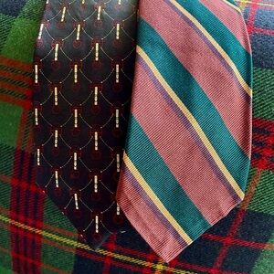 ROBERT TALBOT/CUSTOM SHIRTMAKERS Men’s Repp Tie Bundle of Two - Size REG